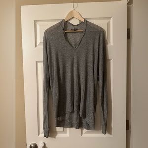 Vince Grey Vneck Raglan Sleeve Cashemere Tee